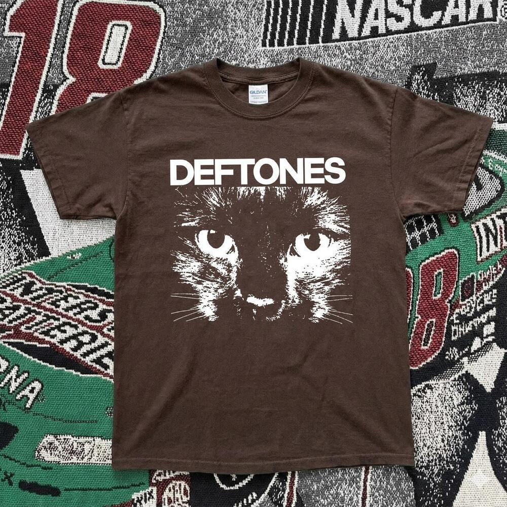 Brown Deftones Cat Band Tee